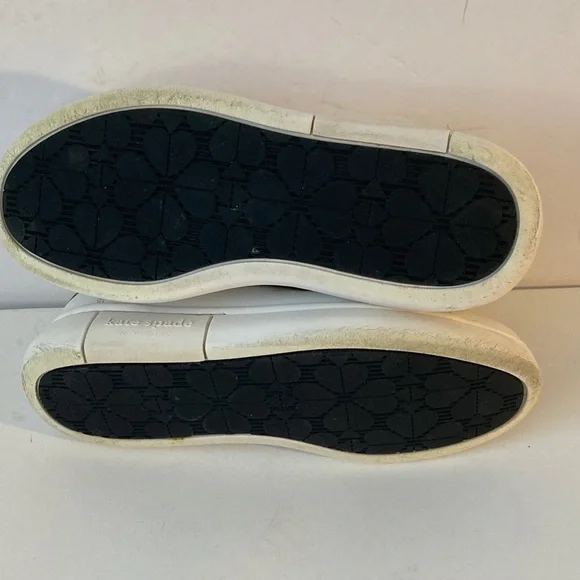 Kate Spade Optic White and Gold York lift leather Sneakers  women 7.5 - Picture 6 of 9